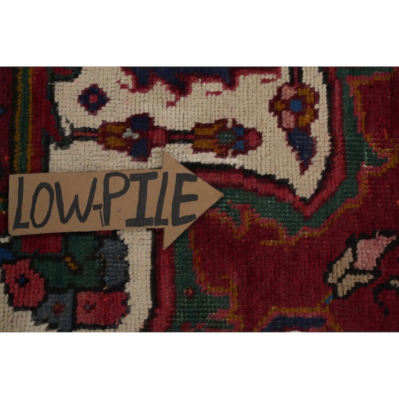 Hand Knotted Oriental 100% Wool Carpet Traditional Floral Red Heriz Area Rug - 12' 10'' X 9' 6''