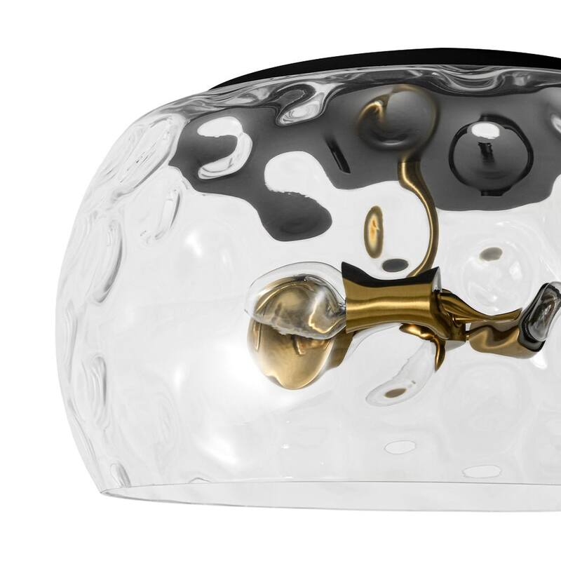 Modern Large Water Glass Shade Round Flush Mount Light