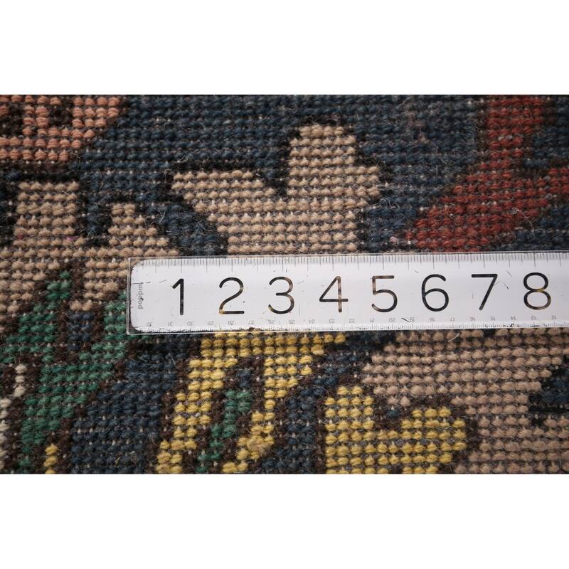 Animals Design Blue Ziegler Large Area Rug Hand-Knotted Wool Carpet - 10'2"x 19'5"