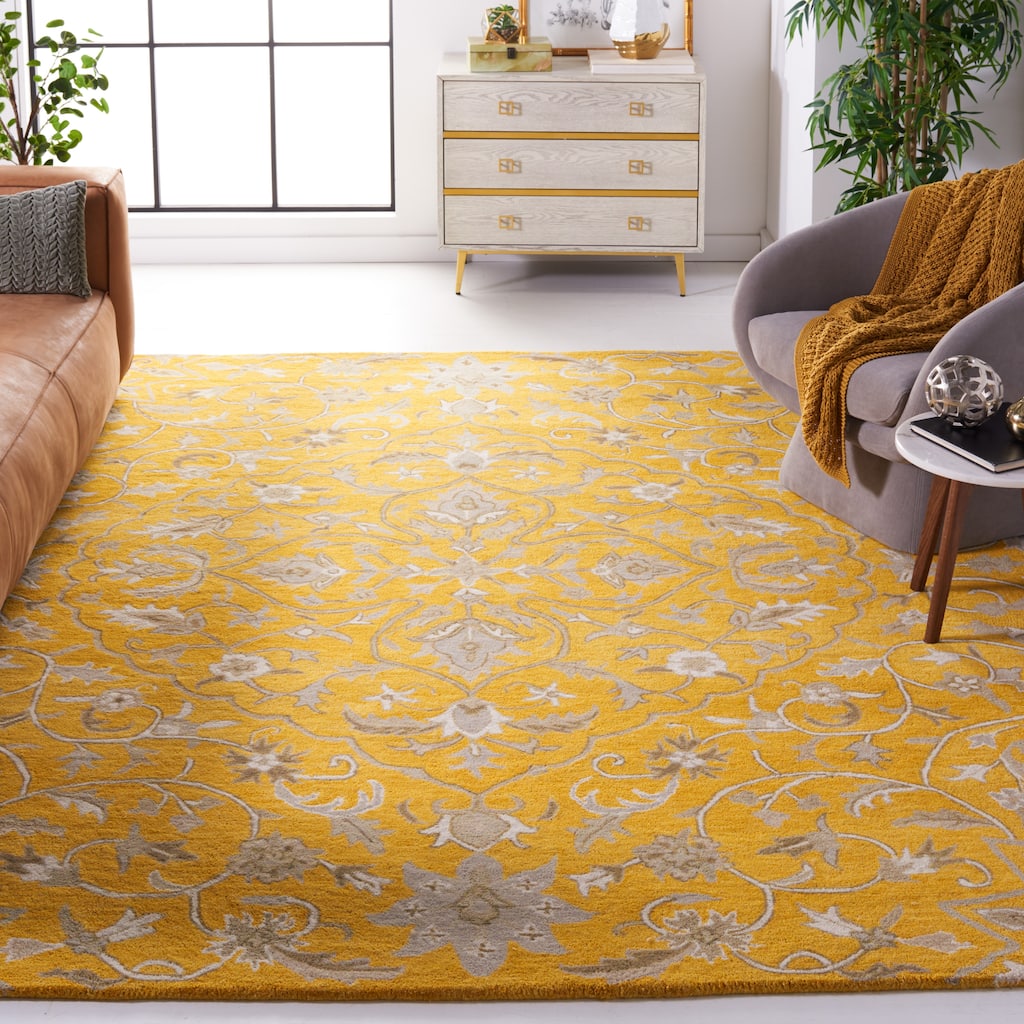 SAFAVIEH Handmade Bella Zaharinka Modern Floral Wool Rug