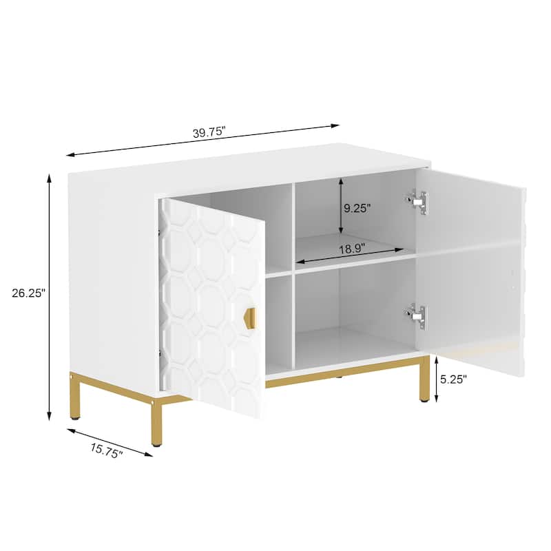 Clihome 40-inch Two Door Glossy Media Storage Cabinet/Buffet