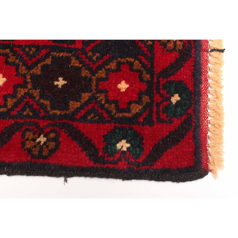 ECARPETGALLERY Hand-knotted Teimani Red Wool Rug - 3'7 x 6'7