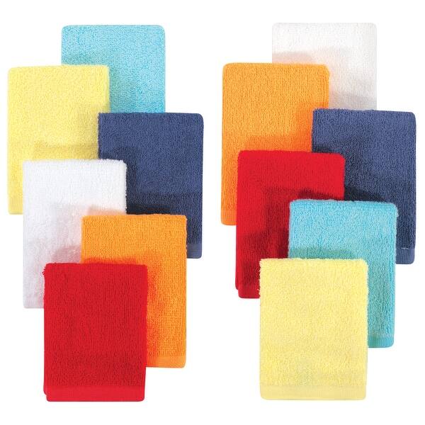 slide 1 of 1, Hudson Baby Infant Boy Rayon from Bamboo Woven Washcloths 12pk, Basic Bright, One Size - Basic Bright - One Size One Size - Basic Bright