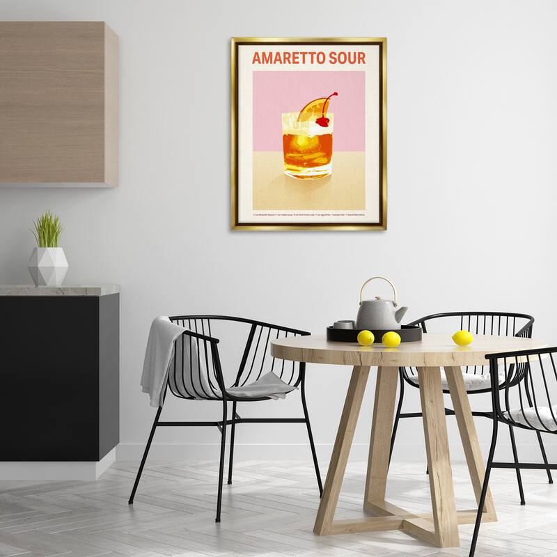 Stupell Amaretto Sour Classic Drink Framed Floater Canvas Wall Art Design By Victoria Barnes