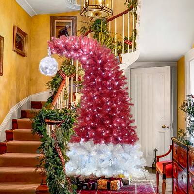 6ft Santa Hat Christmas Tree with 300 LED Lights & 1250 Branch Tips for Fun Holiday Decor