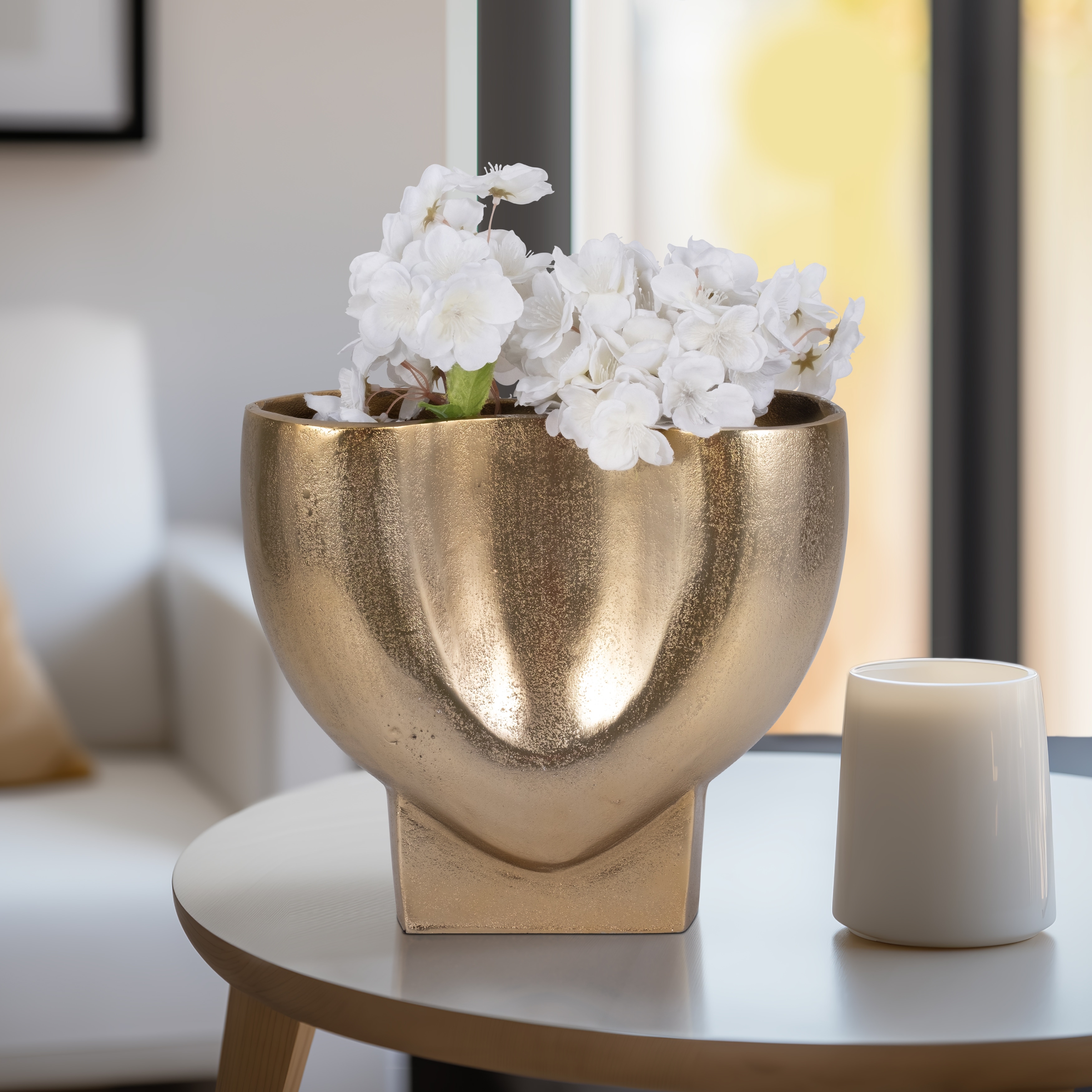 Sagebrook Home Abyss Arrow Shaped Metal Vase, Gold, Novelty, Solid Color