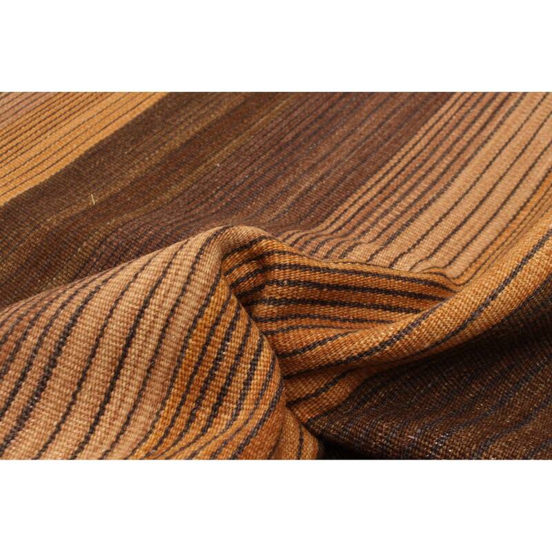 ECARPETGALLERY Flat-Weave Boho Brown Wool Kilim - 6'0 x 9'0
