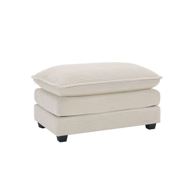 Ottoman Footstool in Corduroy Fabric, Can be Used with 2 Seater Sofas, 3 Seater Sofas and 4 Seater Sofas, Corduroy Fabric