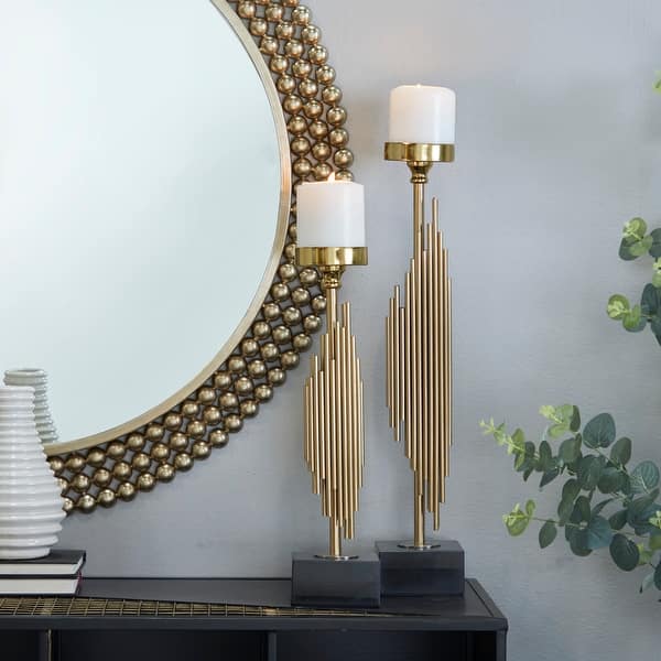 The Novogratz Gold Stainless Steel Candle Holder (Set of 2) On Sale