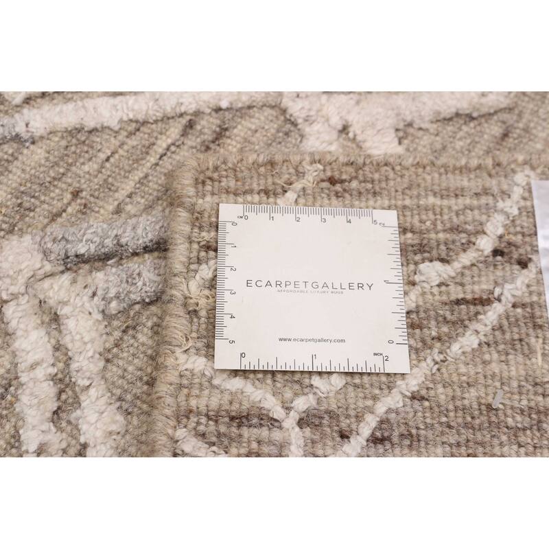 ECARPETGALLERY Hand-knotted Tangier Taupe Wool Rug - 5'2 x 7'11