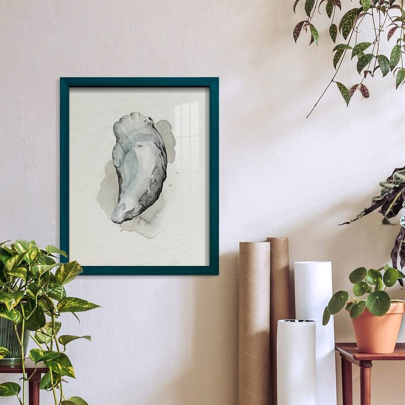 Oysters on the Bay II -Framed Print w/glass-Cherry Red