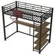 preview thumbnail 6 of 10, Industrial-Style Loft Bed with Basketball hoop, Twin Size Metal Loft Bed Frame with Built-in Desk and Shelf for Kids Boys Girls