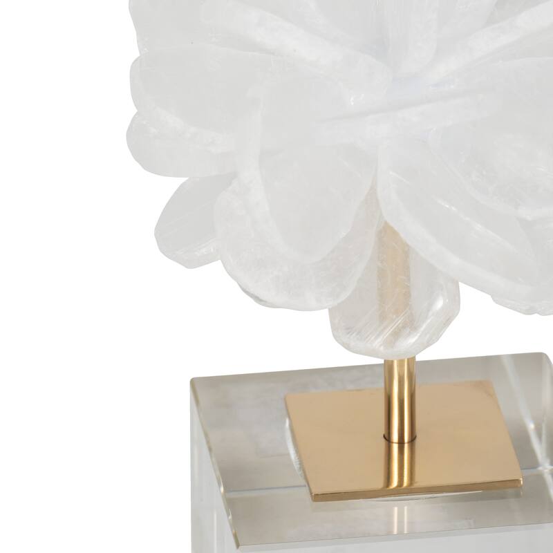 Sagebrook Home JLiliana Crystal Flower Statuary, Perfect for Decor