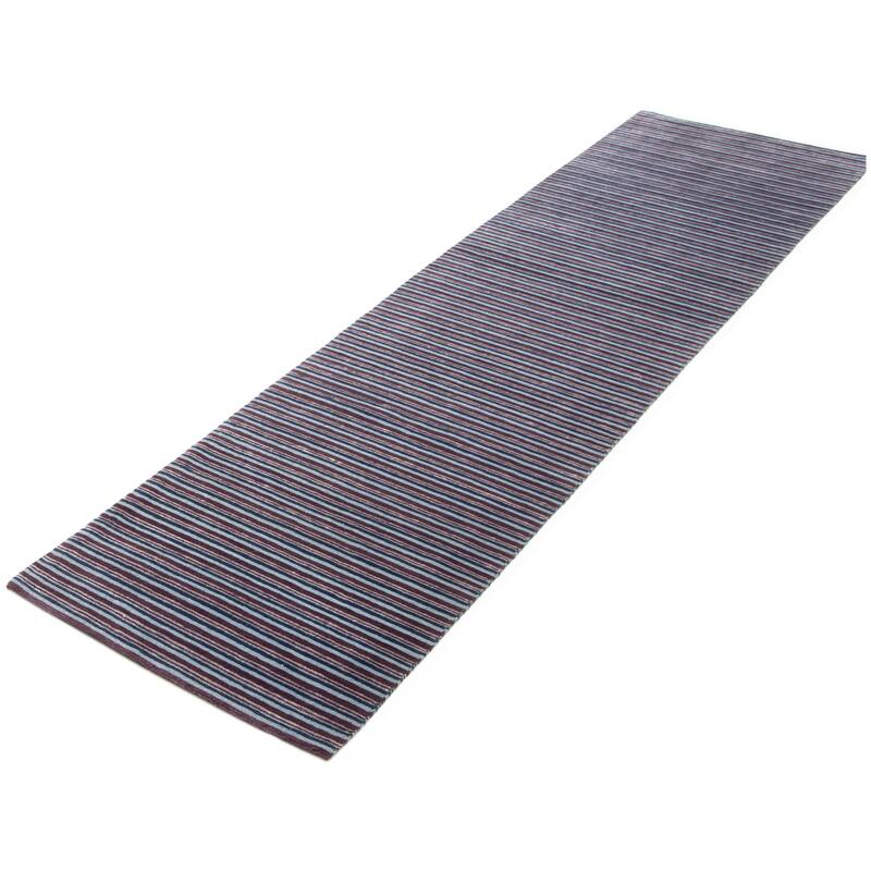 ECARPETGALLERY Hand-knotted Opulence Dark Navy Wool Rug - 3'2 x 11'6