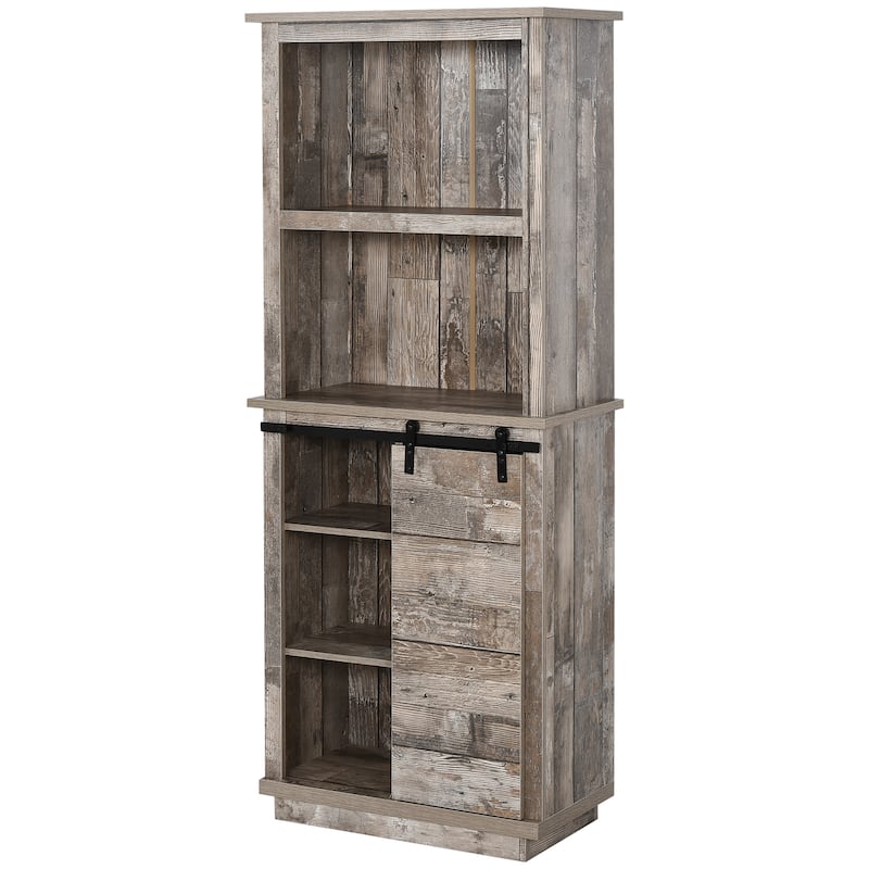 Freestanding Rustic Kitchen Buffet with Hutch