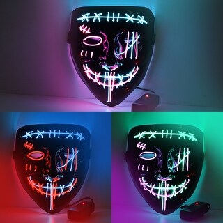 Halloween V-shaped scar one-eyed LED light mask
