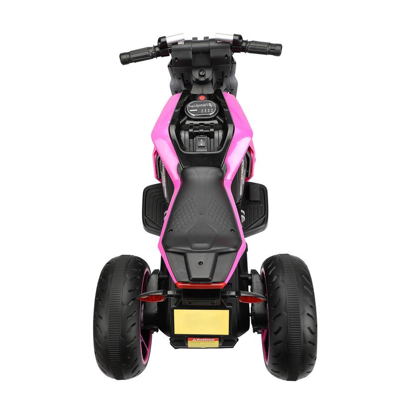 12V Kids' Ride-On Motorcycle with LED Lights, 3 Wheels, and Horn - Ages 3-8