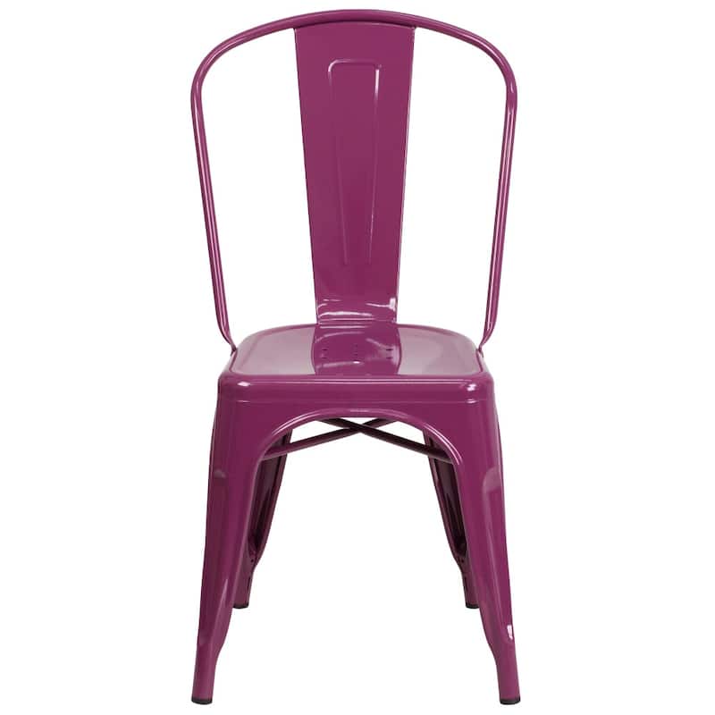 Metal Indoor/ Outdoor Stackable Bistro Chair (Set of 4)
