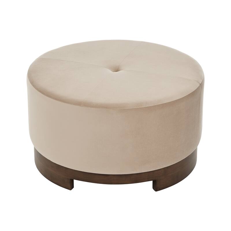 Christopher Knight Home - Monroe Modern Upholstered Ottoman/ Foot Stool with Wooden Base Round