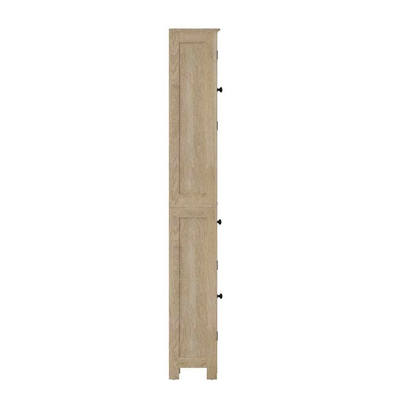 Farmhouse Freestanding Linen Tower with Shelves, Drawer, and Doors