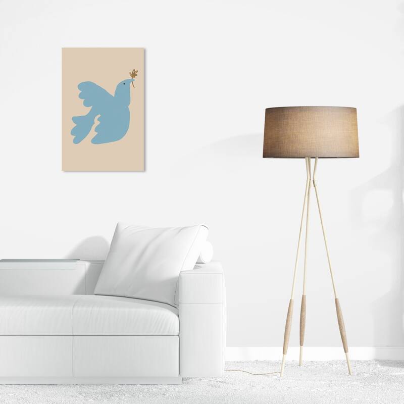 Wynwood Studio Canvas Animals Olive Branch Messenger Brown and Tan Modern & Contemporary Wall Art Canvas Print - 24 x 16