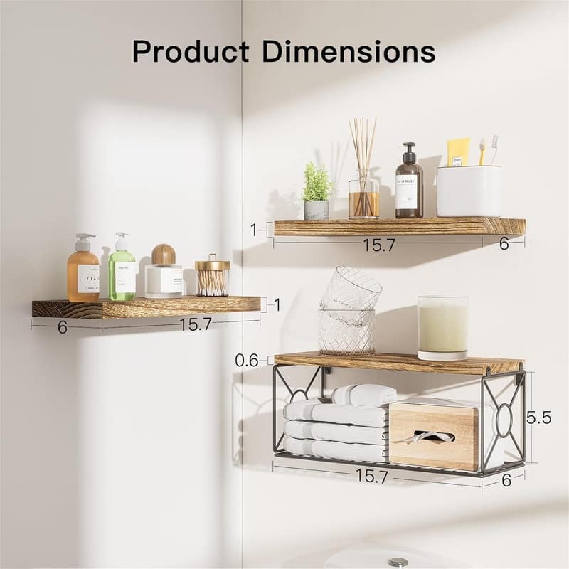 Bathroom Shelves Over Toilet - 15.75"D x 5.91"W x 1.2"H