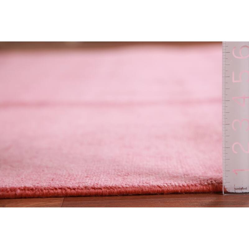 Hand Knotted Oriental 100% Wool Carpet Modern Solid Coral Gabbeh Area Rug - 12' 1'' X 9' 1''