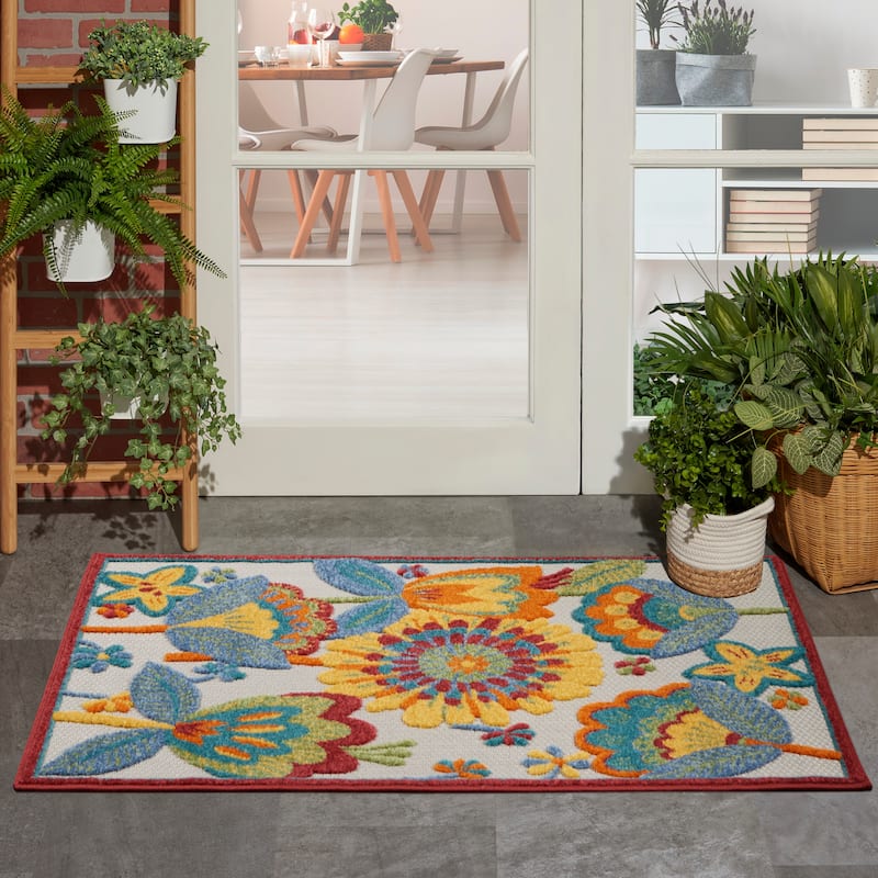 Nourison Aloha Scandinavian Floral Indoor/Outdoor Area Rug - 2'8" x 4' - Multicolor
