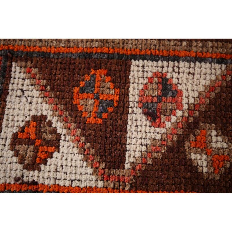 Tribal Anatolian Turkish Vintage Runner Rug Hand-Knotted Wool Carpet - 2'11"x 10'0"