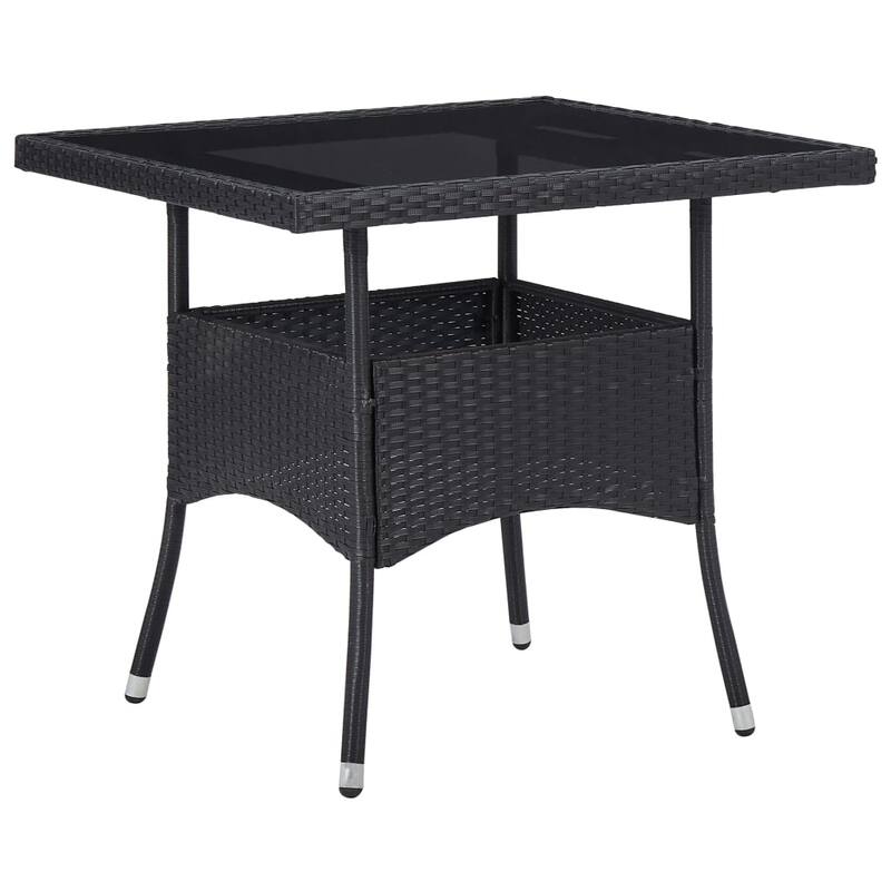 vidaXL Garden Dining Set Black, Cream White Poly Rattan Medium - 31.5 x 31.5 x 29.5