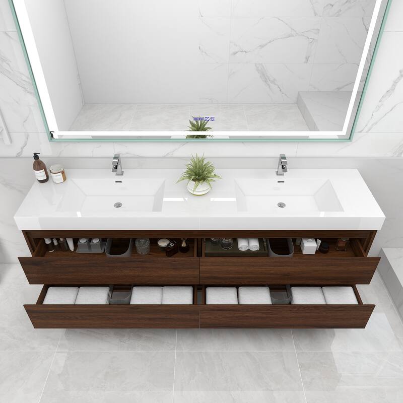 Morava 84" Floating Vanity with Double Sink - 84