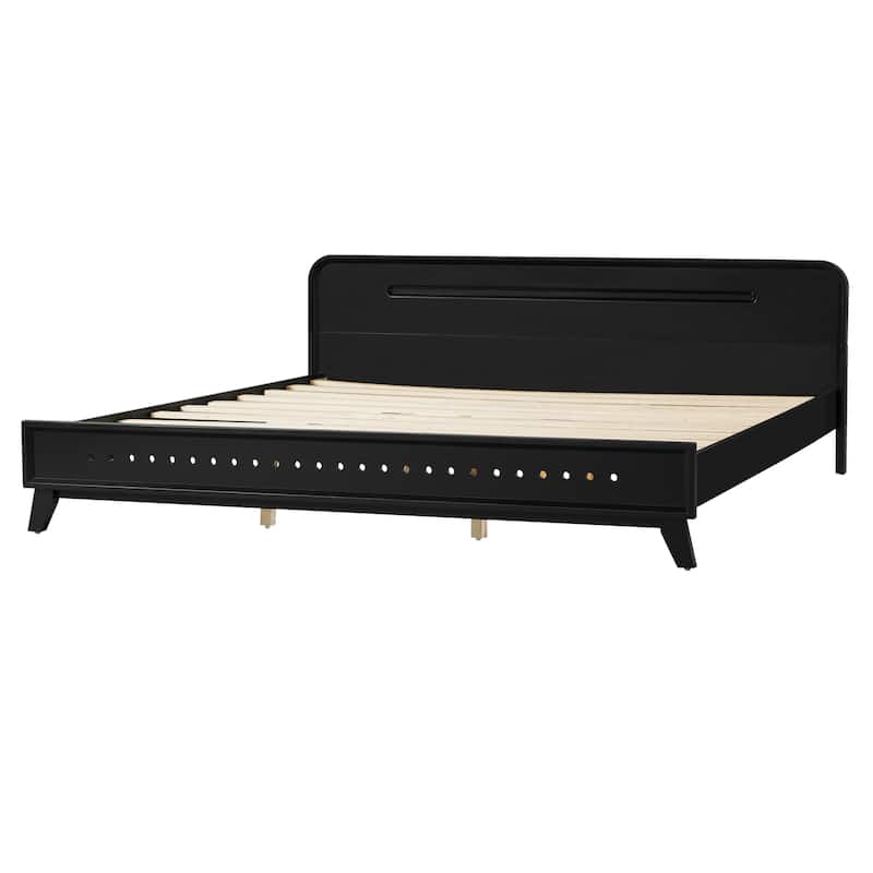 Christopher Knight Home- Alaric Solid Pine Wood Bed with Headboard