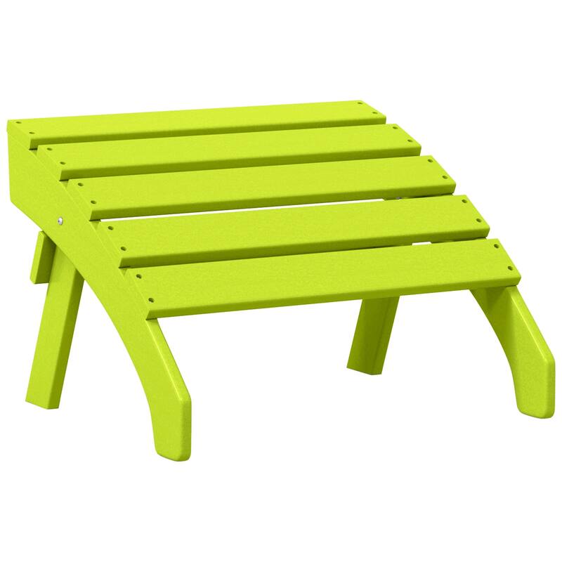 Polytrends Altura Outdoor Adirondack Folding Ottoman - Lime