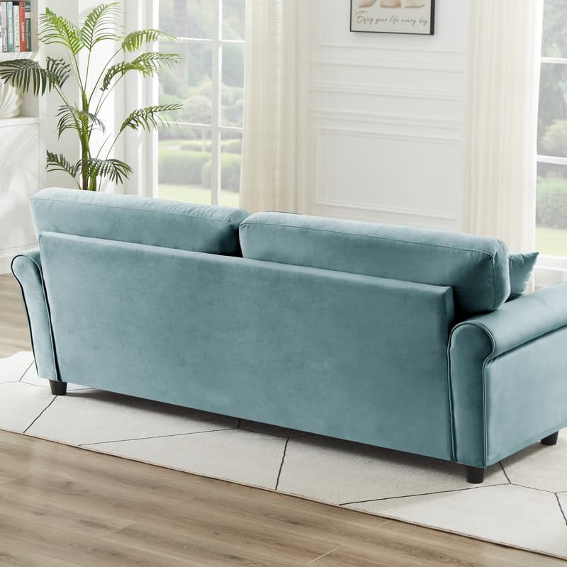 82"Velvet Upholstery Cloud Sofa Couch Cushion Back Deep Seat Loveseat
