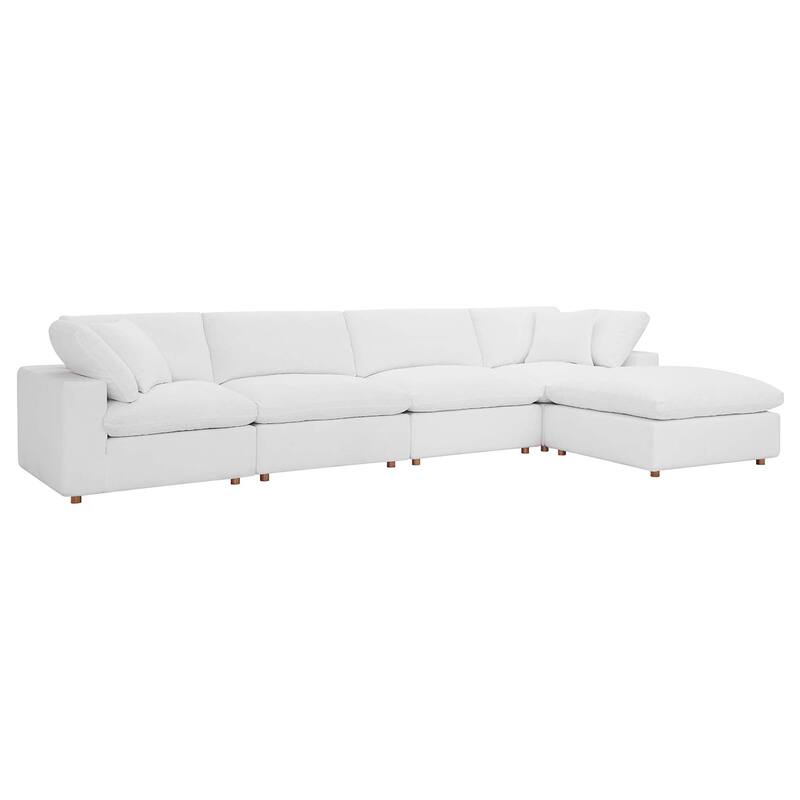 Commix 5 Piece Down Filled Overstuffed Sectional Sofa Set