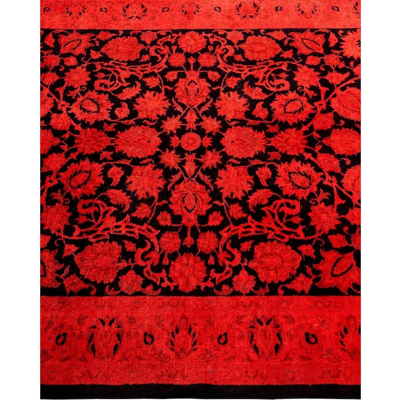Overton Hand Knotted Wool Vintage Inspired Modern Contemporary Overdyed Red Area Rug - 3' 1" x 5' 1"