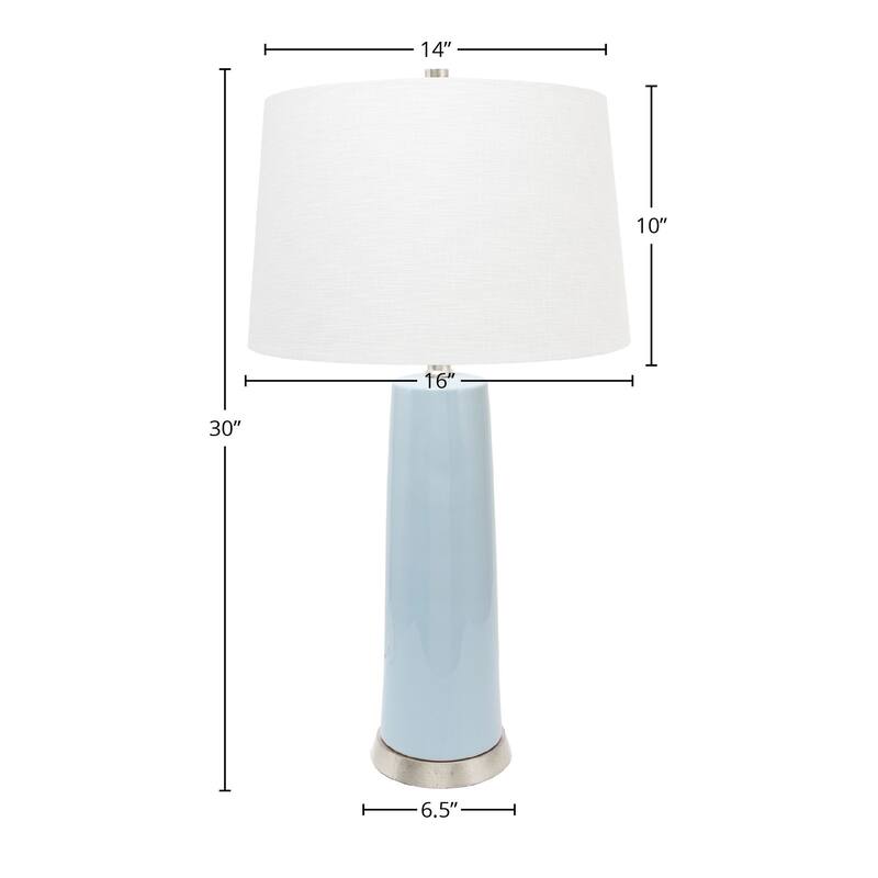 Tansey Ceramic Table Lamp with Casual Linen Lamp Shade