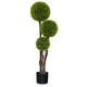 preview thumbnail 1 of 8, Gymax 4 FT Artificial Boxwood Topiary Ball Tree w/ Triple Ball Faux Green