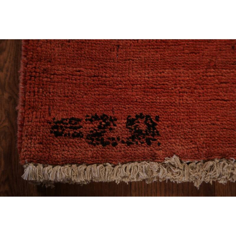 Modern Gabbeh Oriental Rug Hand-Knotted Foyer Wool Carpet - 2'7" x 5'11"