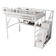 preview thumbnail 41 of 56, High Loft Bed Metal Bed Frame with Stairs Built-in Shelves and Wardrobe, Side Grid Rack, Light, Charging Station and Desk
