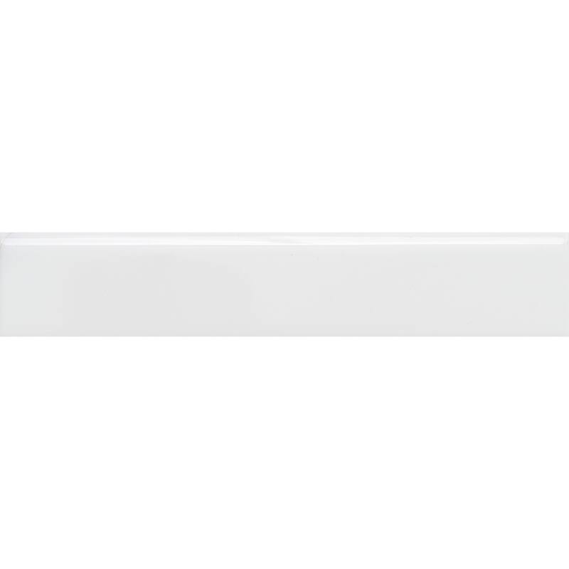 Chronos 2x10 Glossy Gold Ceramic Bullnose Tile Trim - 2 x 10 - 1 Piece - White/ Gold