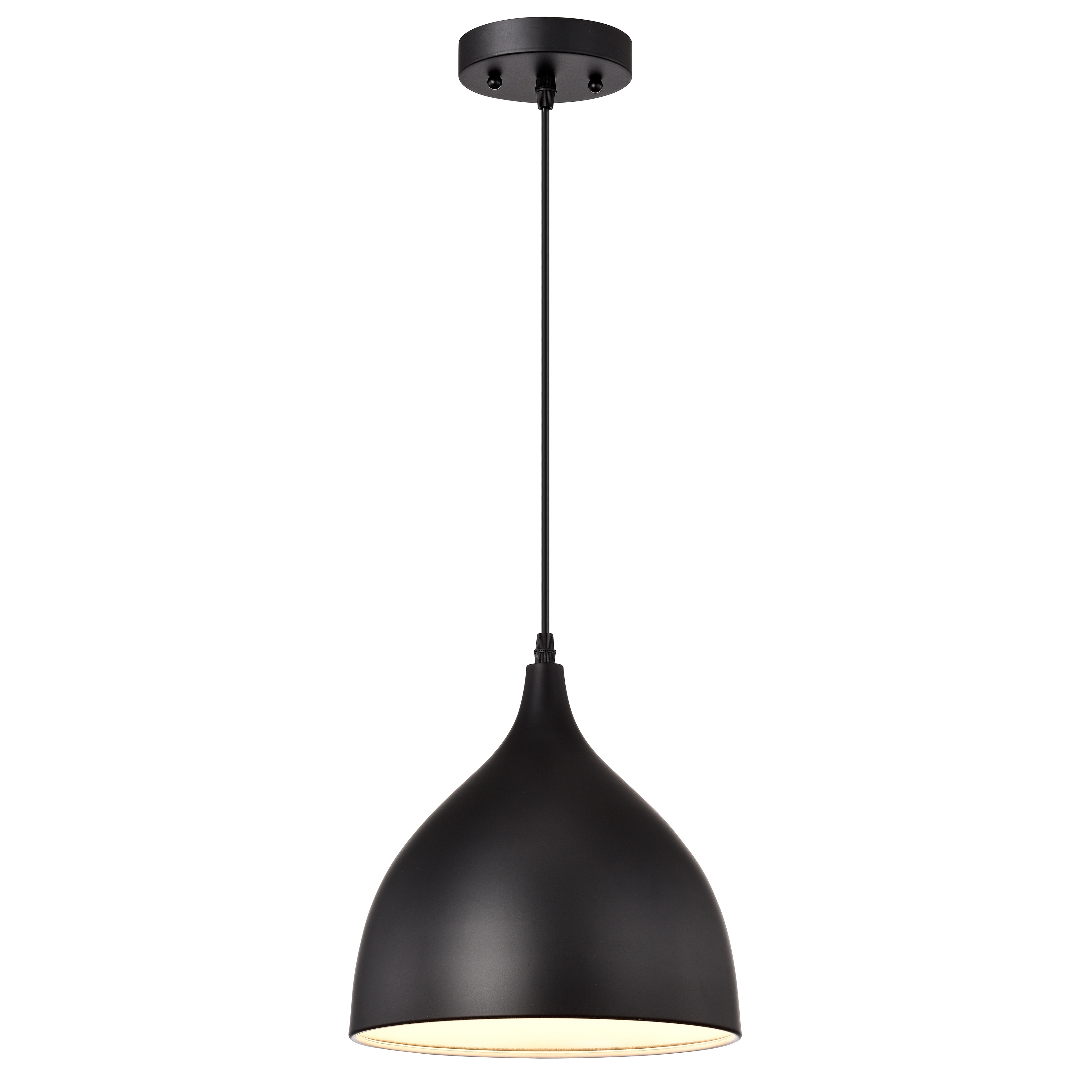 1-light Textured Black Hanging Pendant