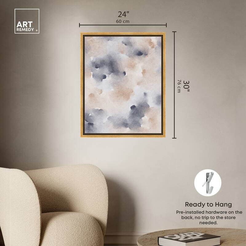 Art Remedy Fluff And Cotton Framed Watercolor Boho Abstracts