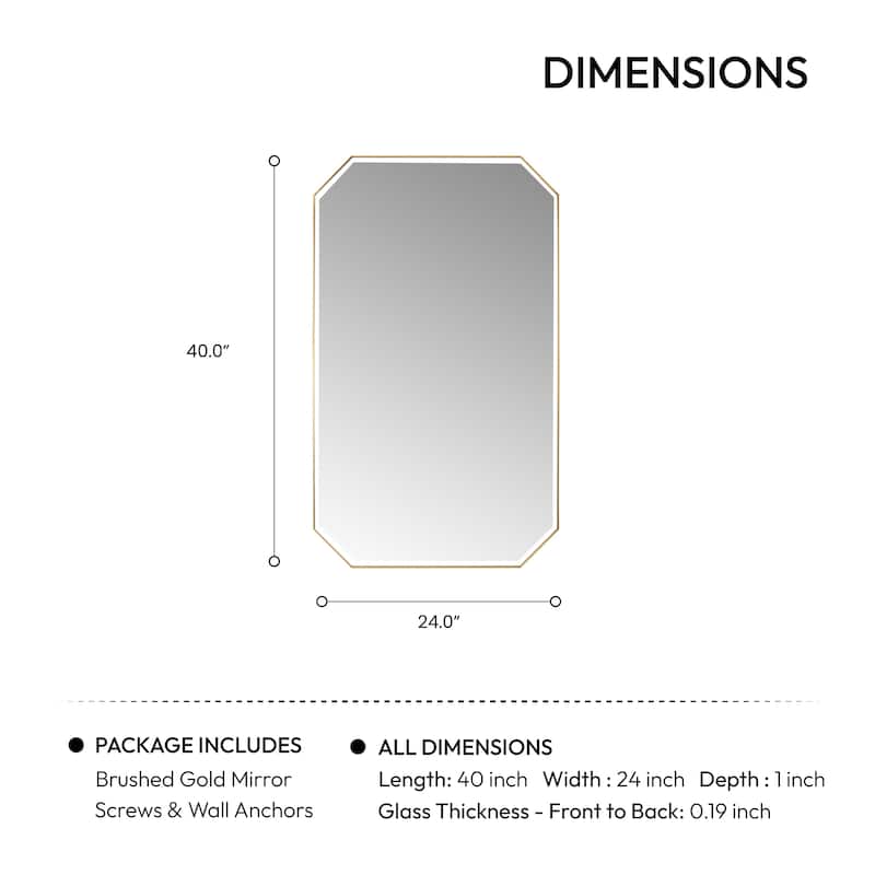 Sabadell Octagon Stainless Steel Framed Wall Mirror