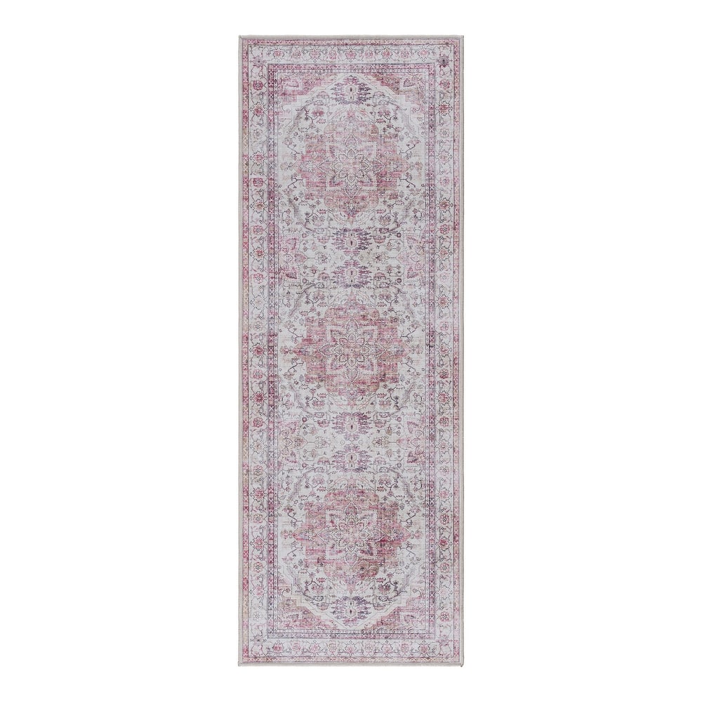 Gertmenian Crystal Print Washable Digital Printed Flat Pile Polyester Slip Resistant Area Rug Collection