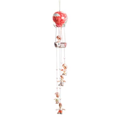 Novica Handmade Balloon Ride Ceramic Windchime