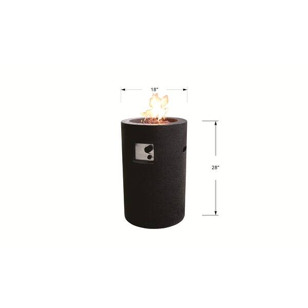 Modeno Lava Tube Concrete Fire Pit, Black, Propane, 40,000 BTUs Bed