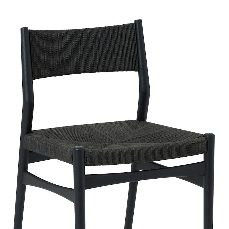 Pasadena Danish Solid Wood Oval Dining Table Set wtih Paper Cord Chairs