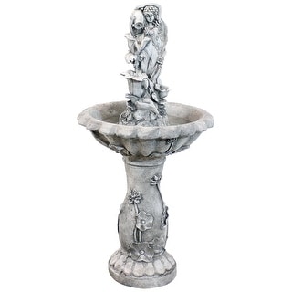 Fairy Flower Solar Outdoor Water Fountain w/ Battery 42" Water Feature