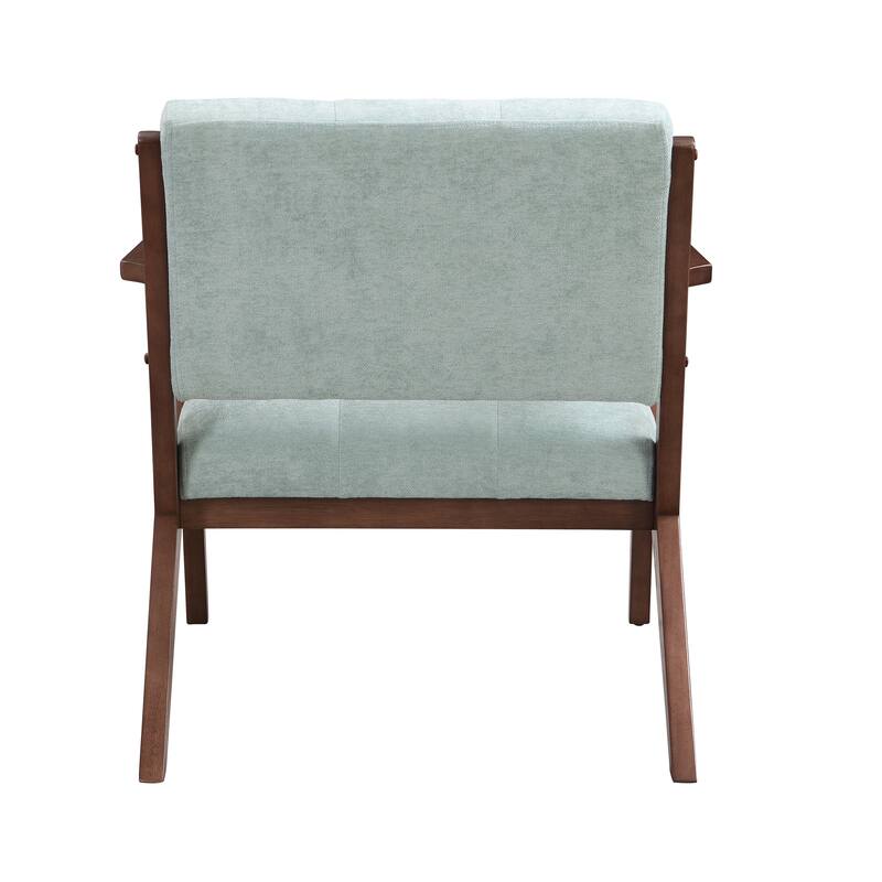Green Modern 30" Button Tufted Lounge Chair with Angled Legs and Solid Wood Frame